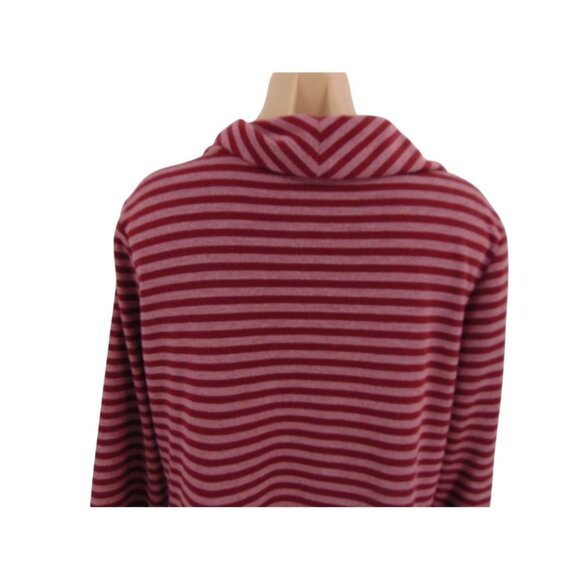 Yushi Womens Pink Purple Striped Tunic Size M Cowl Asymmetrical Button Trim - Picture 6 of 7